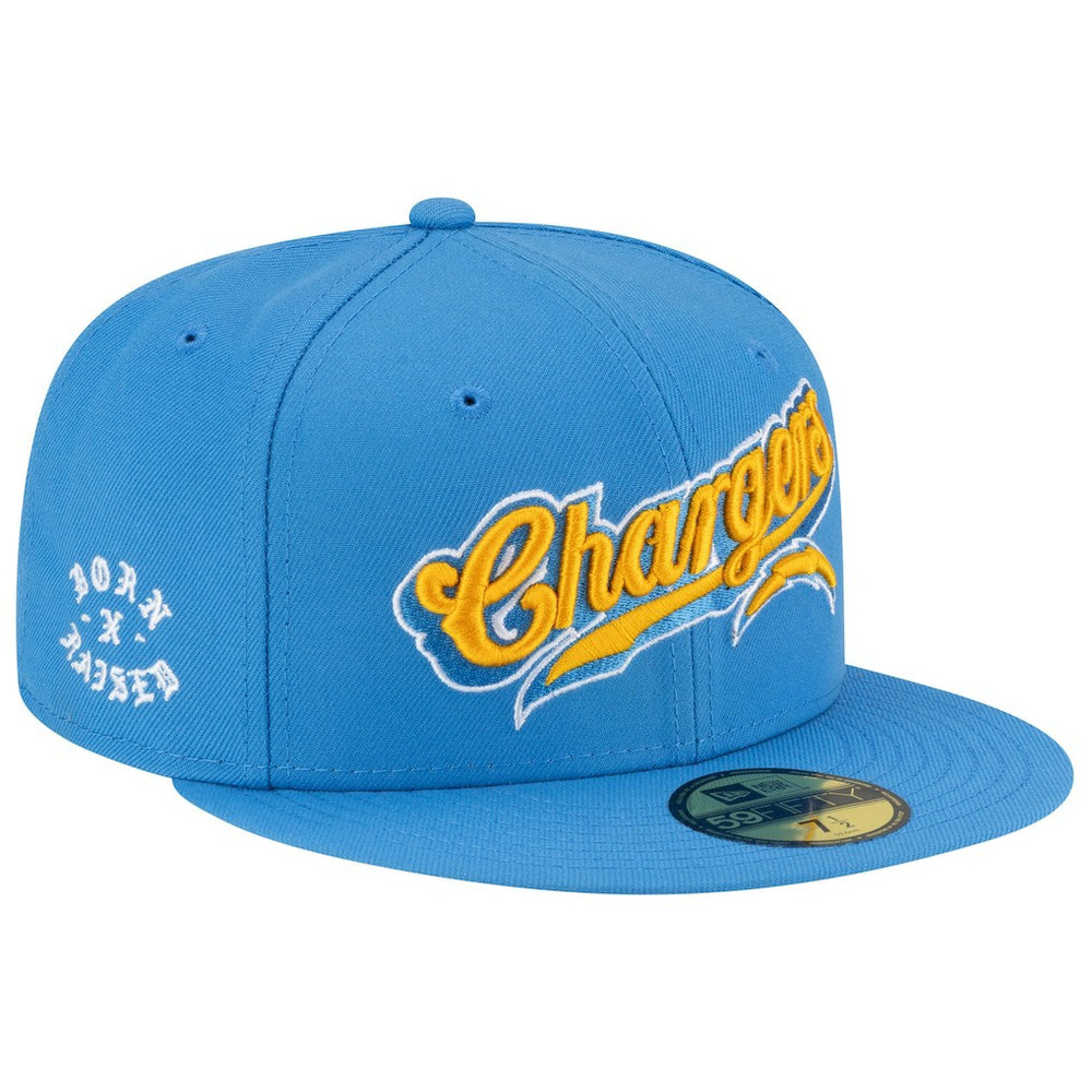 Los Angeles Chargers New Era Born x Raised 59FIFTY Fitted Hat - Powder Blue Hats