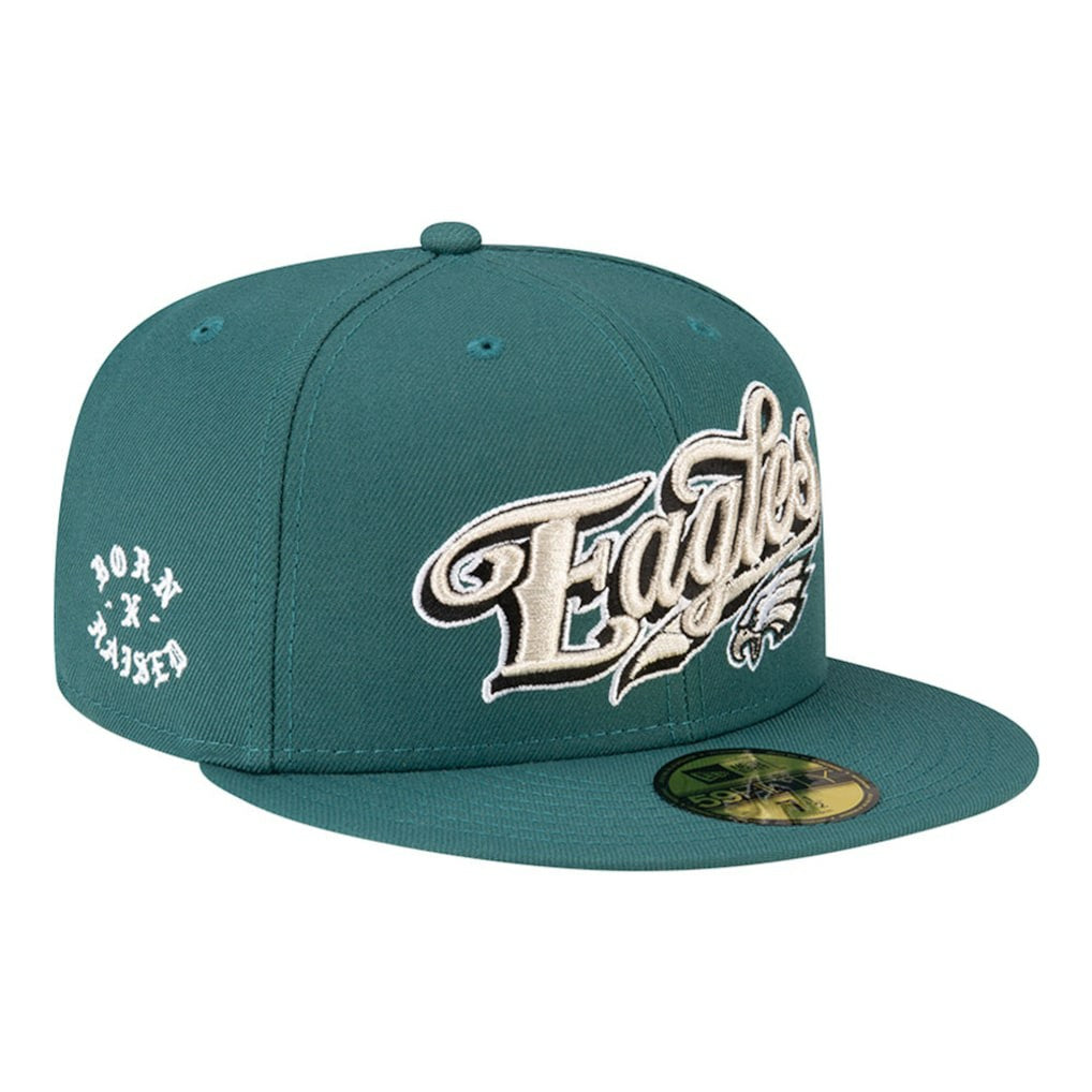 Philadelphia Eagles New Era Born x Raised 59FIFTY Fitted Hat - Midnight Green Hats