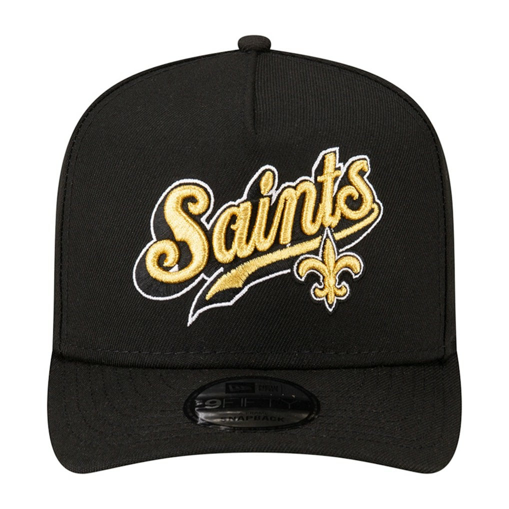 New Orleans Saints New Era Born x Raised A-Frame 9FIFTY Snapback Hat - Black Hats