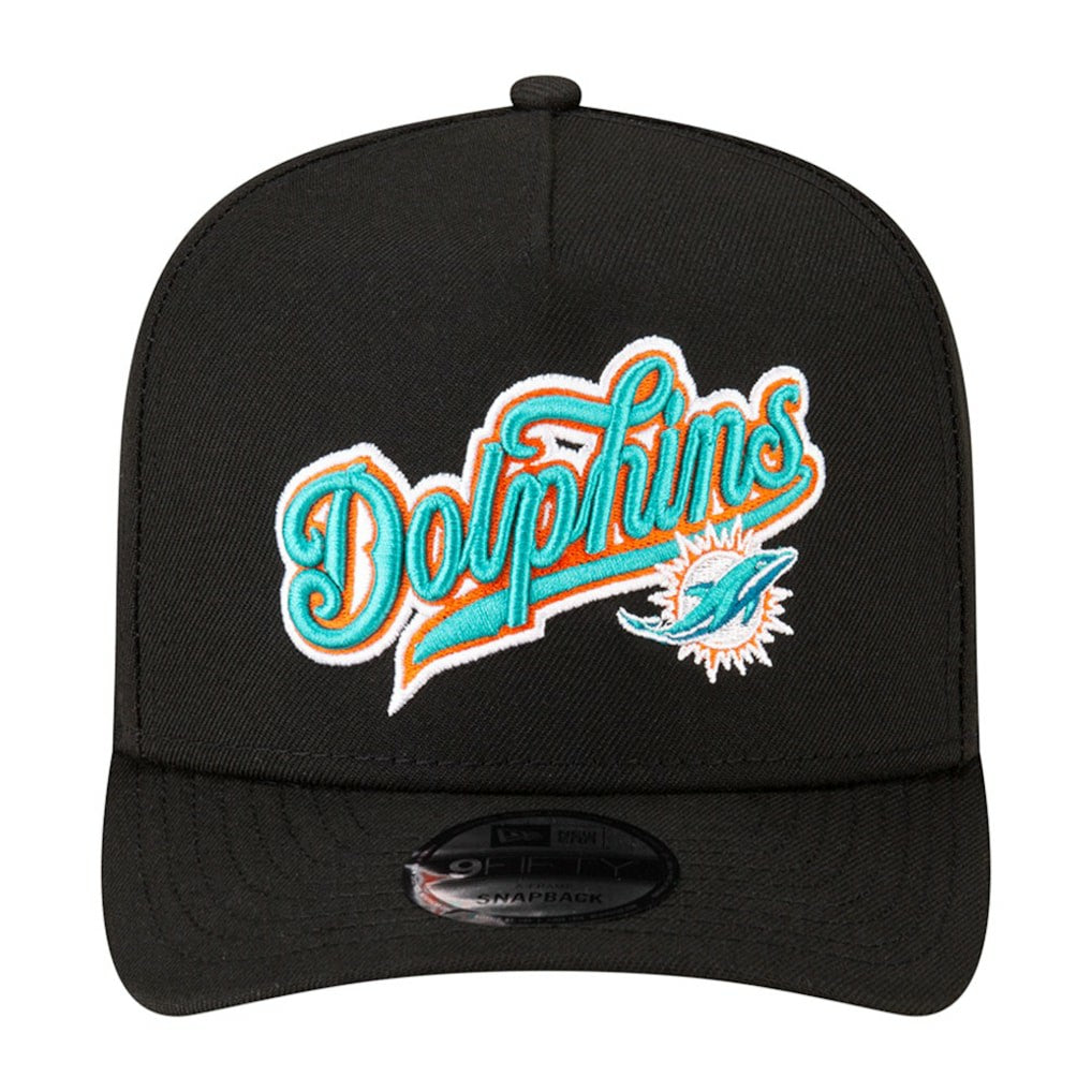 Miami Dolphins New Era Born x Raised A-Frame 9FIFTY Snapback Hat - Black Hats