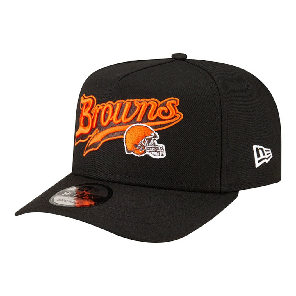 Cleveland Browns New Era Born x Raised A-Frame 9FIFTY Snapback Hat - Black Hats