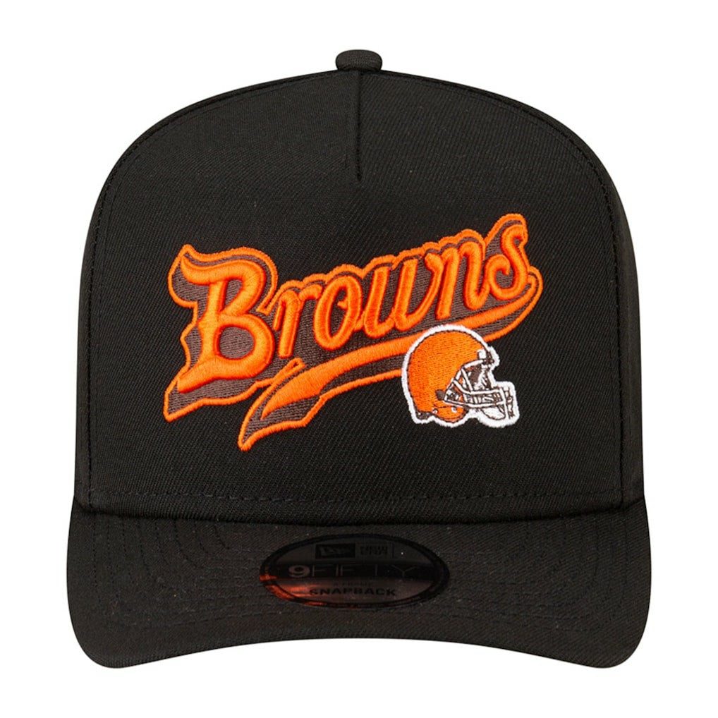 Cleveland Browns New Era Born x Raised A-Frame 9FIFTY Snapback Hat - Black Hats