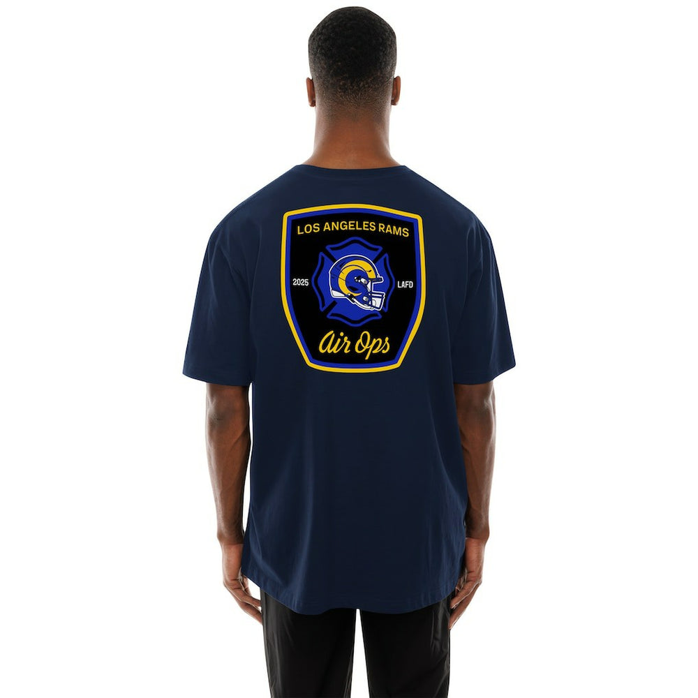 Los Angeles Rams x LAFD New Era Air Ops T-Shirt - Navy T-shirts