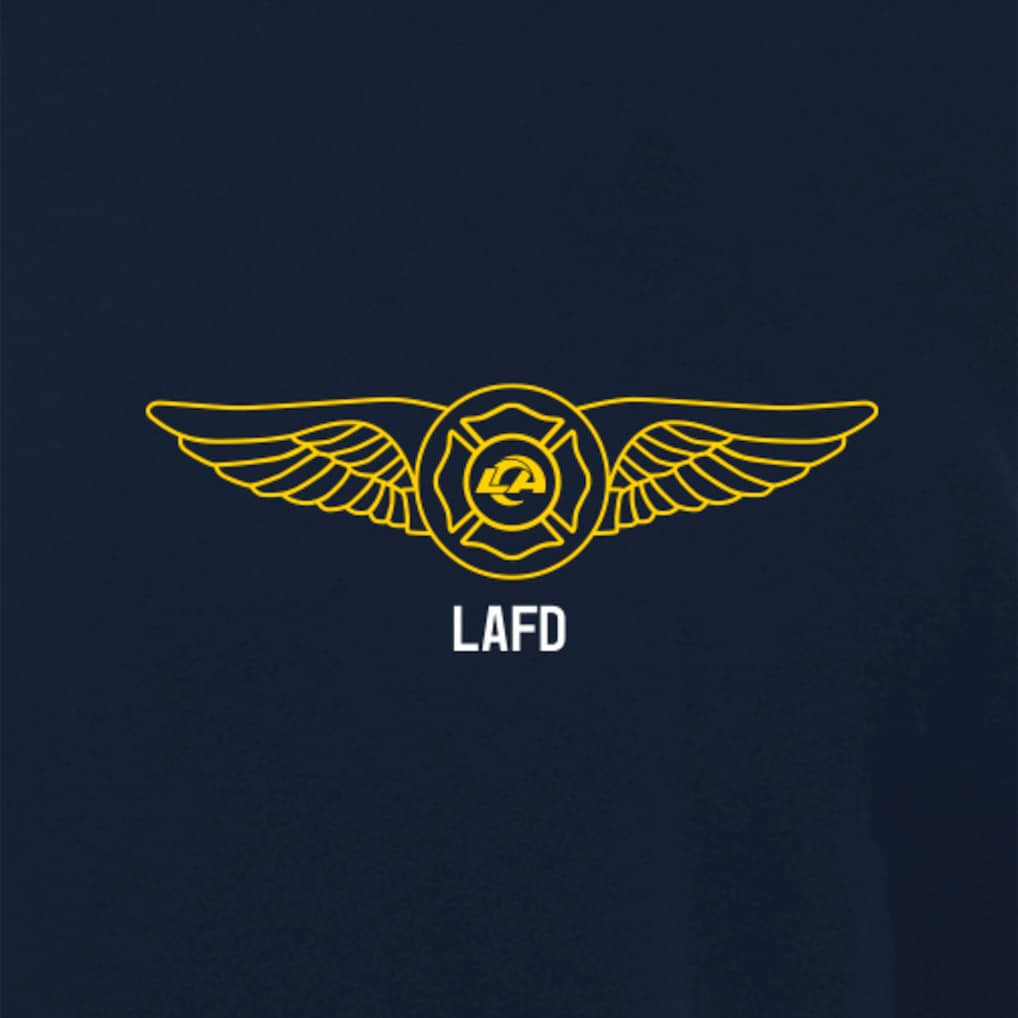 Los Angeles Rams x LAFD New Era Air Ops T-Shirt - Navy T-shirts