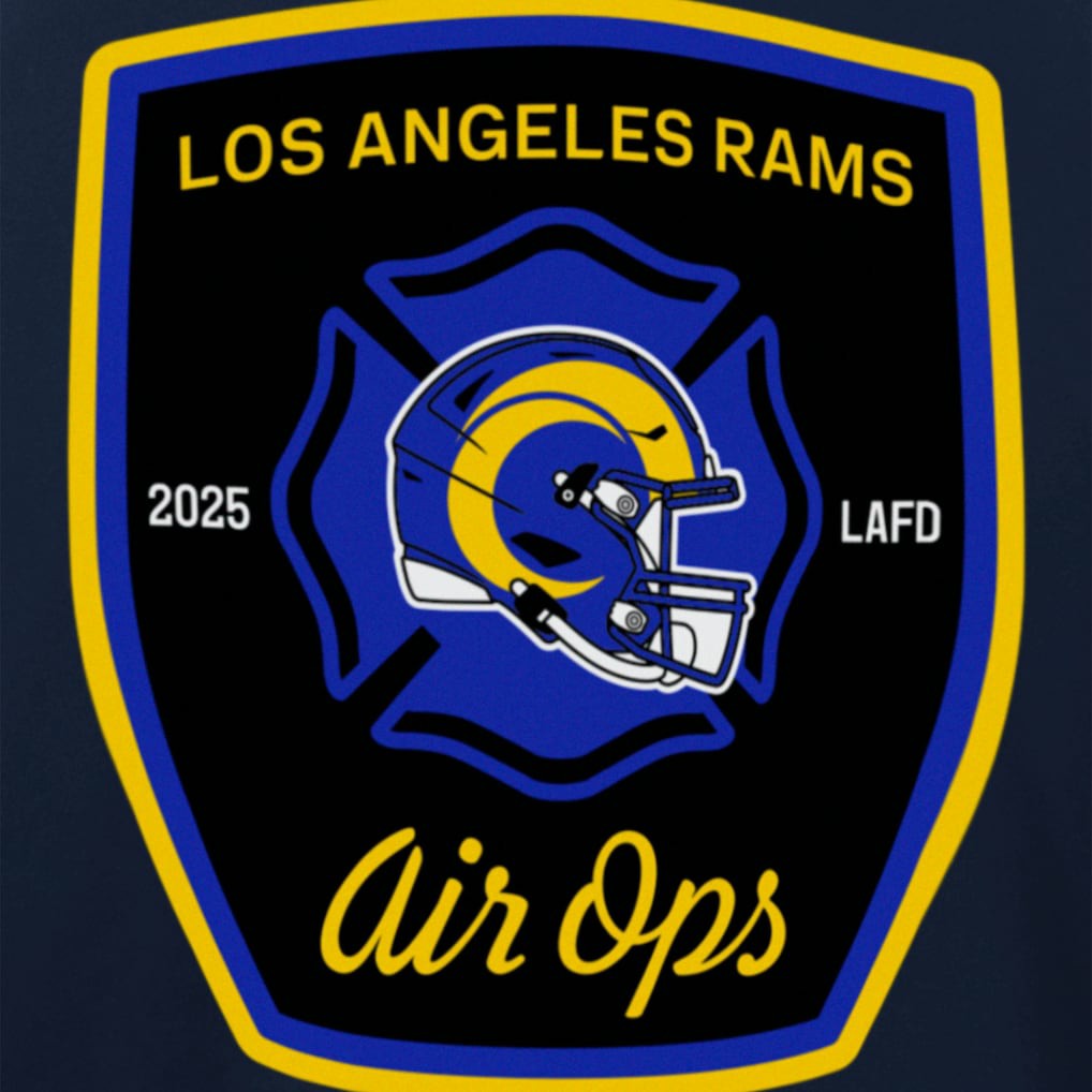Los Angeles Rams x LAFD New Era Air Ops T-Shirt - Navy T-shirts