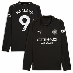 Erling Haaland Manchester City 2025/26 Away Replica Long Sleeve Player Jersey Black - Puma discount