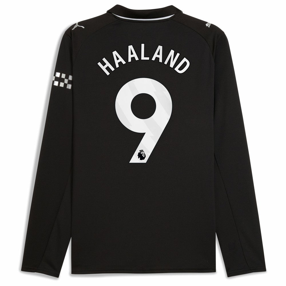Erling Haaland Manchester City 2025/26 Away Replica Long Sleeve Player Jersey Black - Puma discount