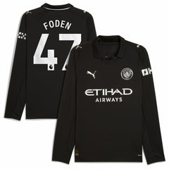 Phil Foden Manchester City Away 2025/26 Replica Long Sleeve Player Jersey Black - Puma online