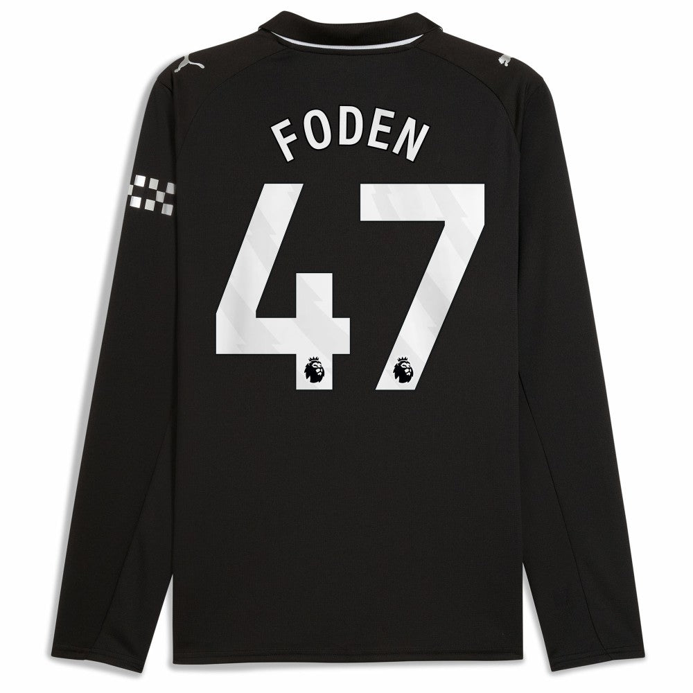 Phil Foden Manchester City Away 2025/26 Replica Long Sleeve Player Jersey Black - Puma online