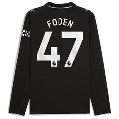 Phil Foden Manchester City Away 2025/26 Replica Long Sleeve Player Jersey Black - Puma online
