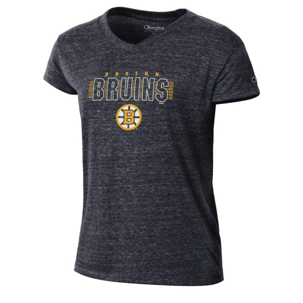 Boston Bruins Champion Women's Tri-Blend V-Neck T-Shirt - Black | US 203339628