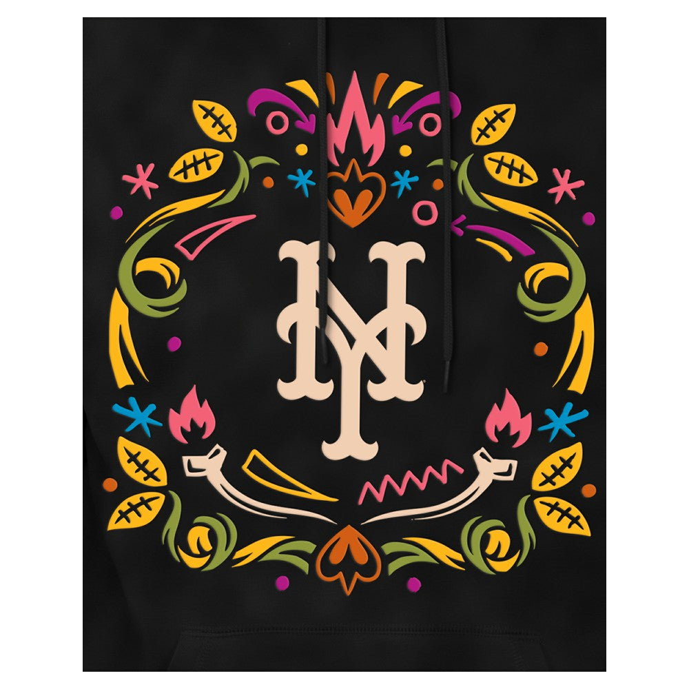 New York Mets New Era Día de los Muertos Brushed Fleece Hoodie - Black Hoodies