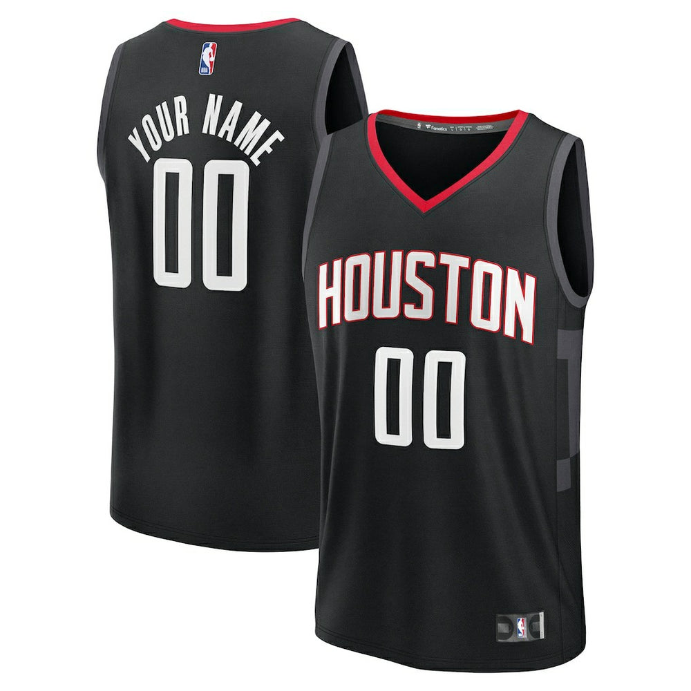 Houston Rockets Youth Fast Break Custom Jersey Statement Edition Black - Fanatics