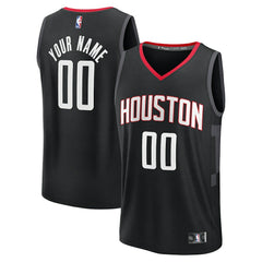 Houston Rockets Youth Fast Break Custom Jersey Statement Edition Black - Fanatics