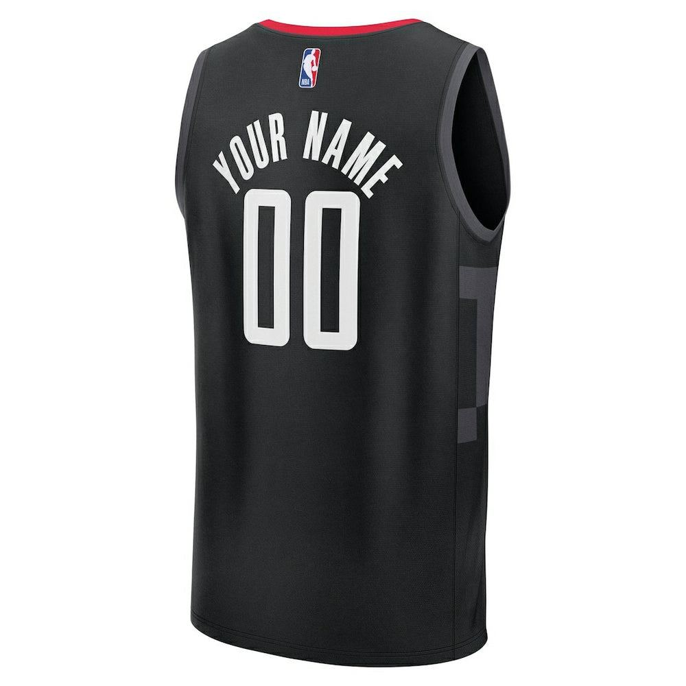 Houston Rockets Youth Fast Break Custom Jersey Statement Edition Black - Fanatics
