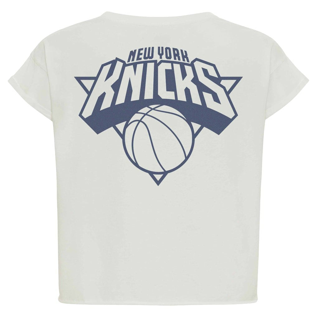 New York Knicks Sportiqe Women's Athletic Club Collection Alana Premium Cropped T-Shirt Cream outlet