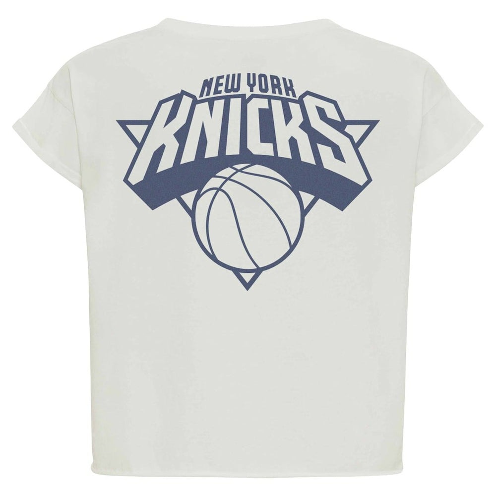 New York Knicks Sportiqe Women's Athletic Club Collection Alana Premium Cropped T-Shirt Cream outlet
