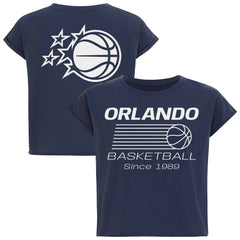 Orlando Magic Sportiqe Women's Athletic Club Collection Alana Premium Cropped T-Shirt Navy