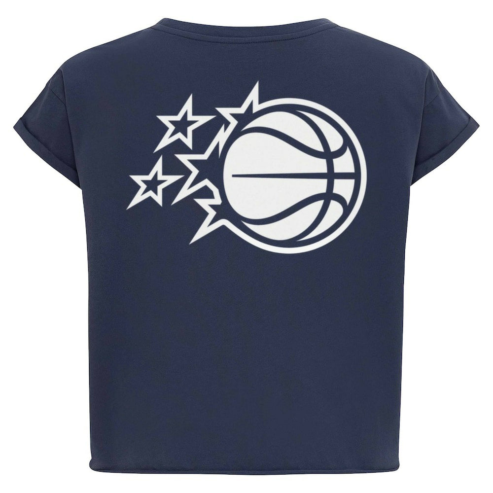 Orlando Magic Sportiqe Women's Athletic Club Collection Alana Premium Cropped T-Shirt Navy