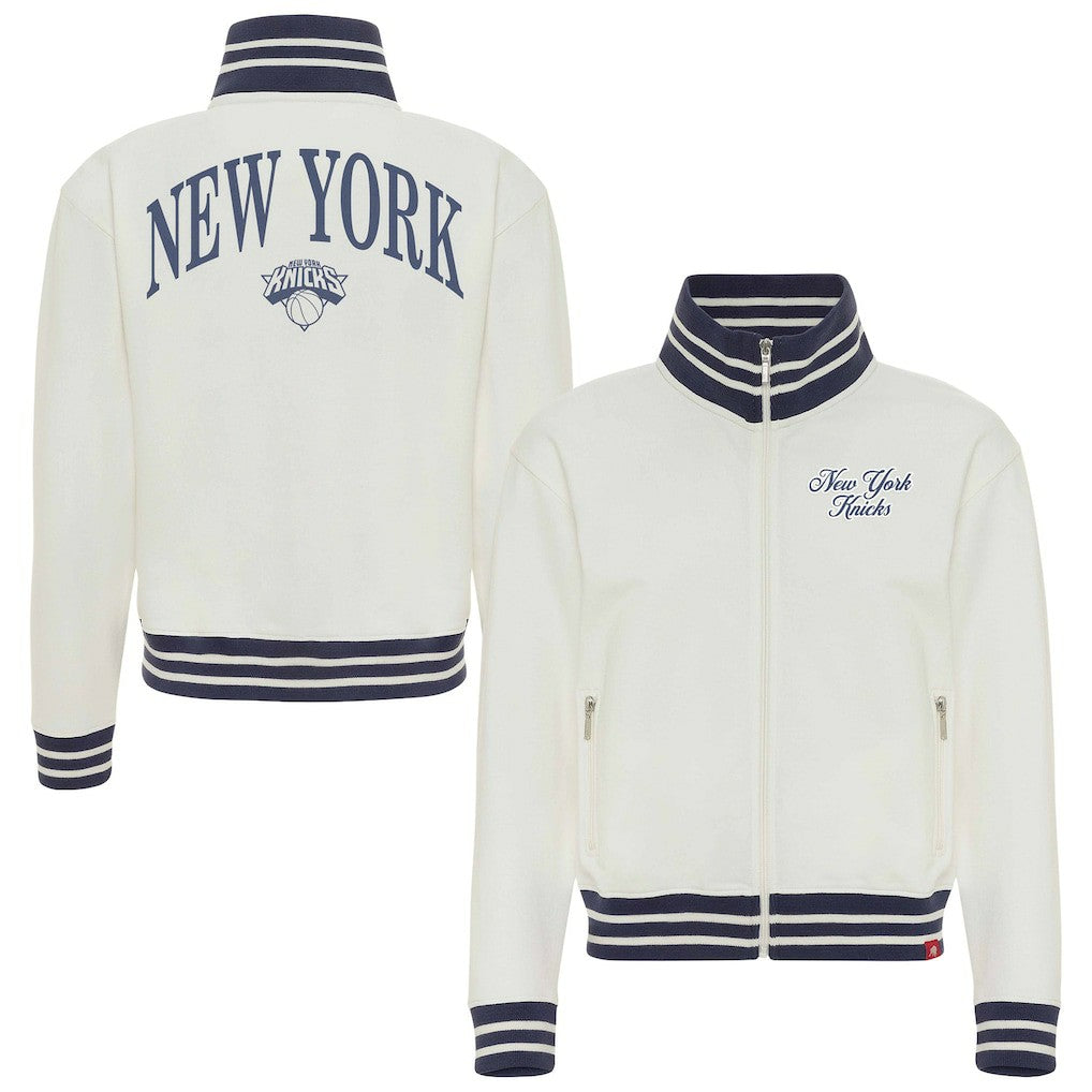 New York Knicks Sportiqe Women's Athletic Club Collection Sutton French Terry Full-Zip Jacket Cream outlet