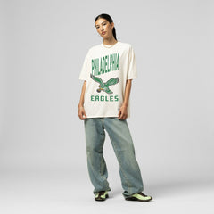 Philadelphia Eagles Women's Logo Rise Boyfriend T-Shirt - Cream T-shirts