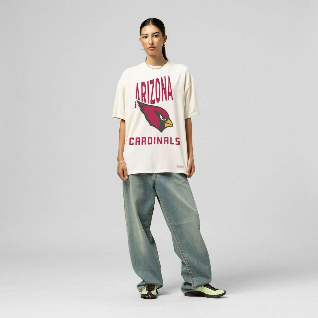 Arizona Cardinals Women's Logo Rise Boyfriend T-Shirt - Cream T-shirts