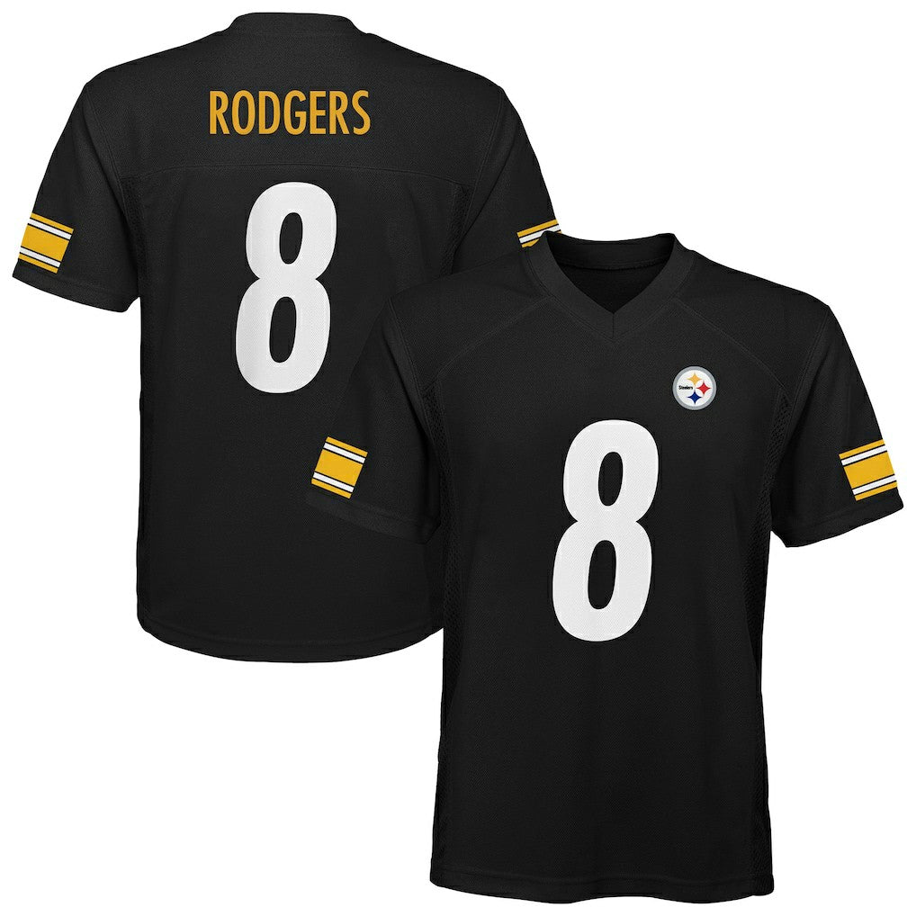 Aaron Rodgers Pittsburgh Steelers Outerstuff Youth Replica Player Jersey - Black Jerseys