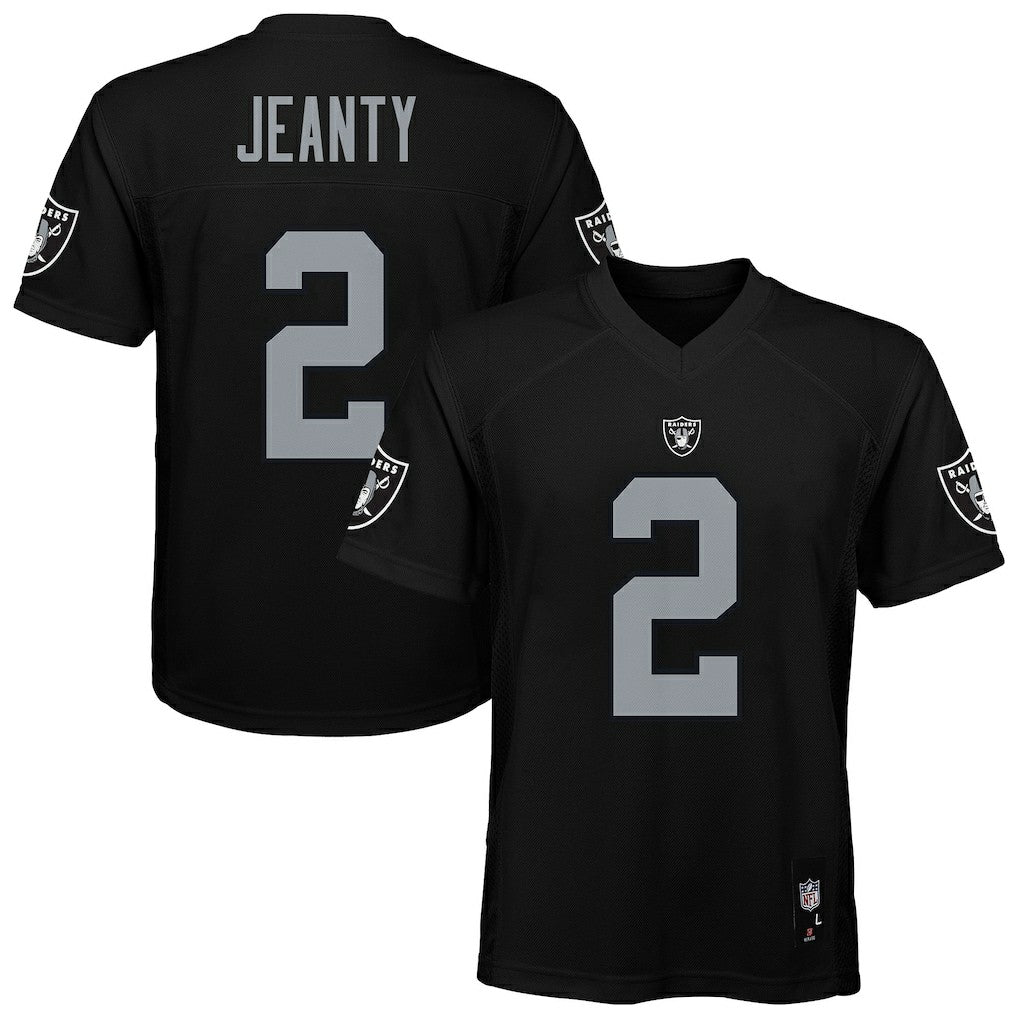 Ashton Jeanty Las Vegas Raiders Youth Replica Player Jersey - Black Jerseys