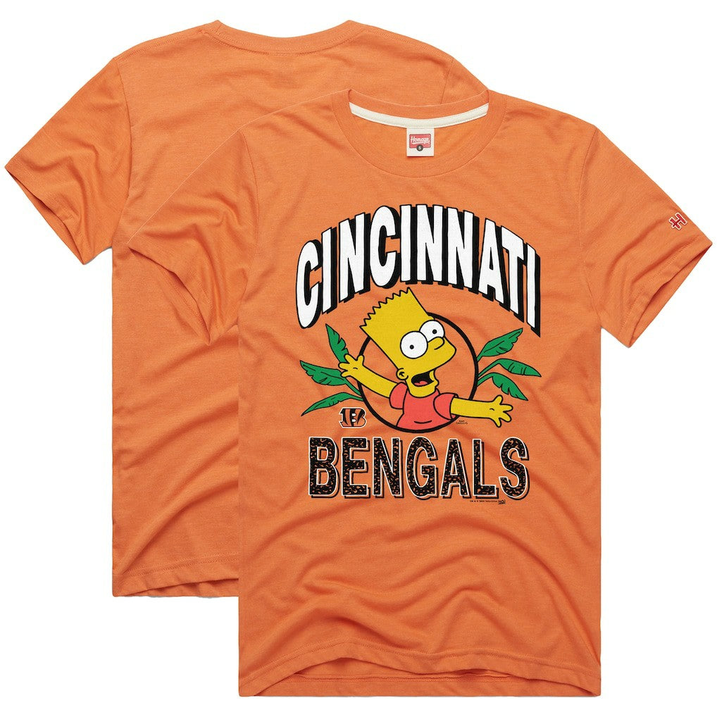 Cincinnati Bengals Homage x The Simpsons Unisex Tri-Blend T-Shirt - Orange T-shirts