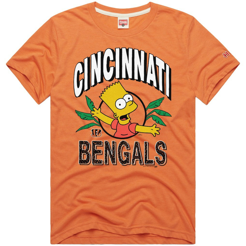 Cincinnati Bengals Homage x The Simpsons Unisex Tri-Blend T-Shirt - Orange T-shirts