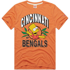Cincinnati Bengals Homage x The Simpsons Unisex Tri-Blend T-Shirt - Orange T-shirts