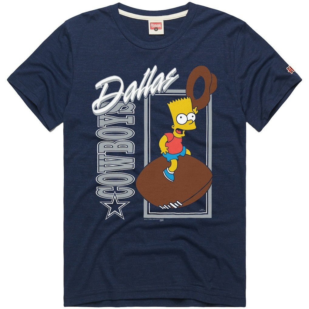Dallas Cowboys Homage x The Simpsons Unisex Tri-Blend T-Shirt - Navy T-shirts