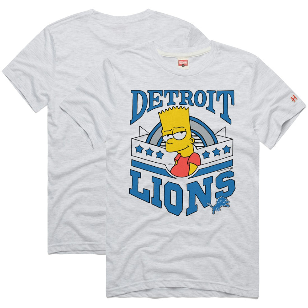 Detroit Lions Homage x The Simpsons Unisex Tri-Blend T-Shirt - White T-shirts