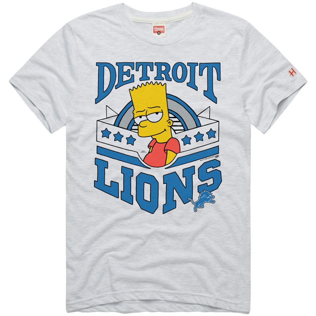Detroit Lions Homage x The Simpsons Unisex Tri-Blend T-Shirt - White T-shirts