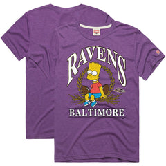 Baltimore Ravens Homage x The Simpsons Unisex Tri-Blend T-Shirt - Purple T-shirts