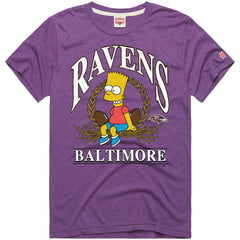 Baltimore Ravens Homage x The Simpsons Unisex Tri-Blend T-Shirt - Purple T-shirts