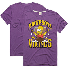 Minnesota Vikings Homage x The Simpsons Unisex Tri-Blend T-Shirt - Purple T-shirts