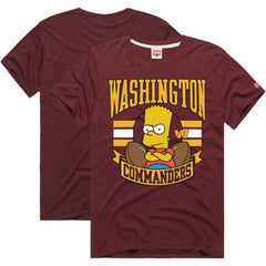 Washington Commanders Homage x The Simpsons Unisex Tri-Blend T-Shirt - Burgundy T-shirts