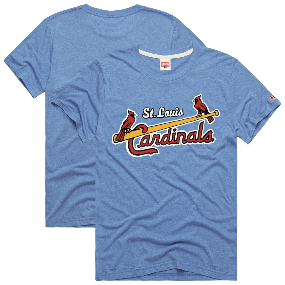 St. Louis Cardinals Homage Hyper Local Refresh Tri-Blend T-Shirt - Light Blue T-shirts