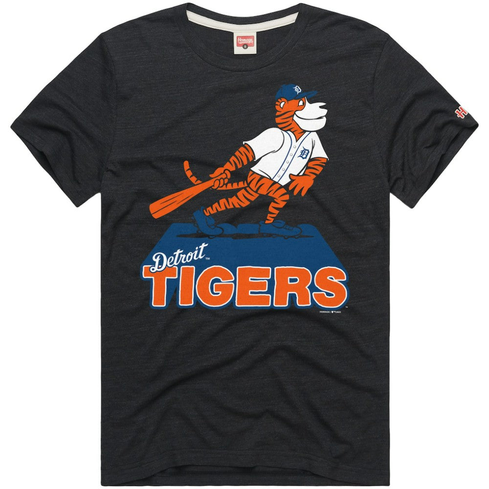 Detroit Tigers Homage Hyper Local Refresh Tri-Blend T-Shirt - Charcoal T-shirts