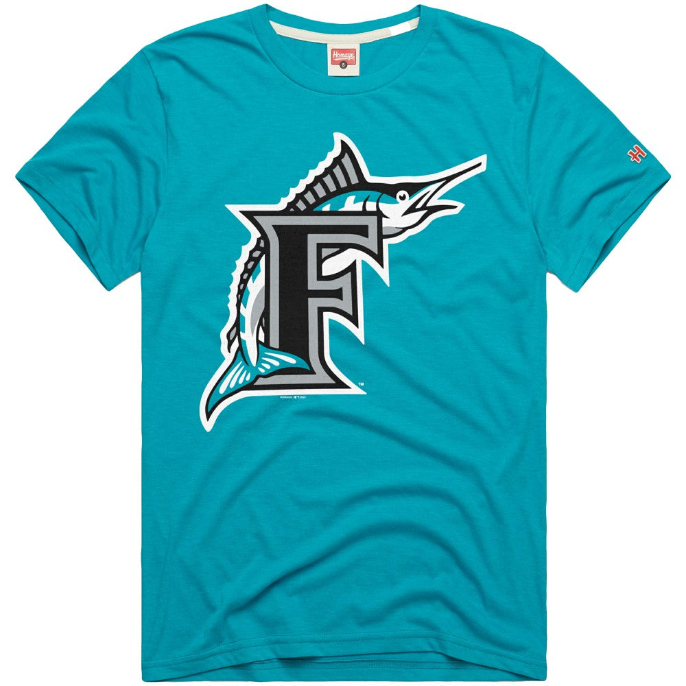 Miami Marlins Homage Hyper Local Refresh T-Shirt - Teal T-shirts