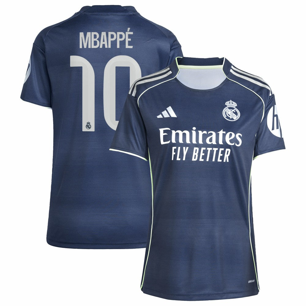 Kylian Mbappé Real Madrid Women's 2025/26 Away Replica Player Jersey Blue - Adidas for sale