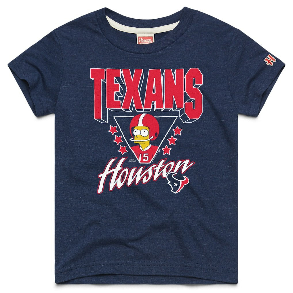 Houston Texans Homage x The Simpsons Youth Tri-Blend T-Shirt - Navy T-shirts