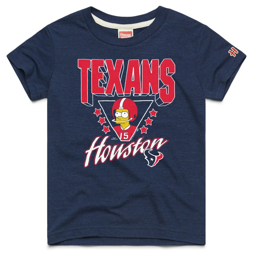 Houston Texans Homage x The Simpsons Youth Tri-Blend T-Shirt - Navy T-shirts