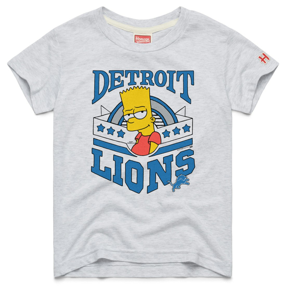 Detroit Lions Homage x The Simpsons Youth Tri-Blend T-Shirt - White T-shirts