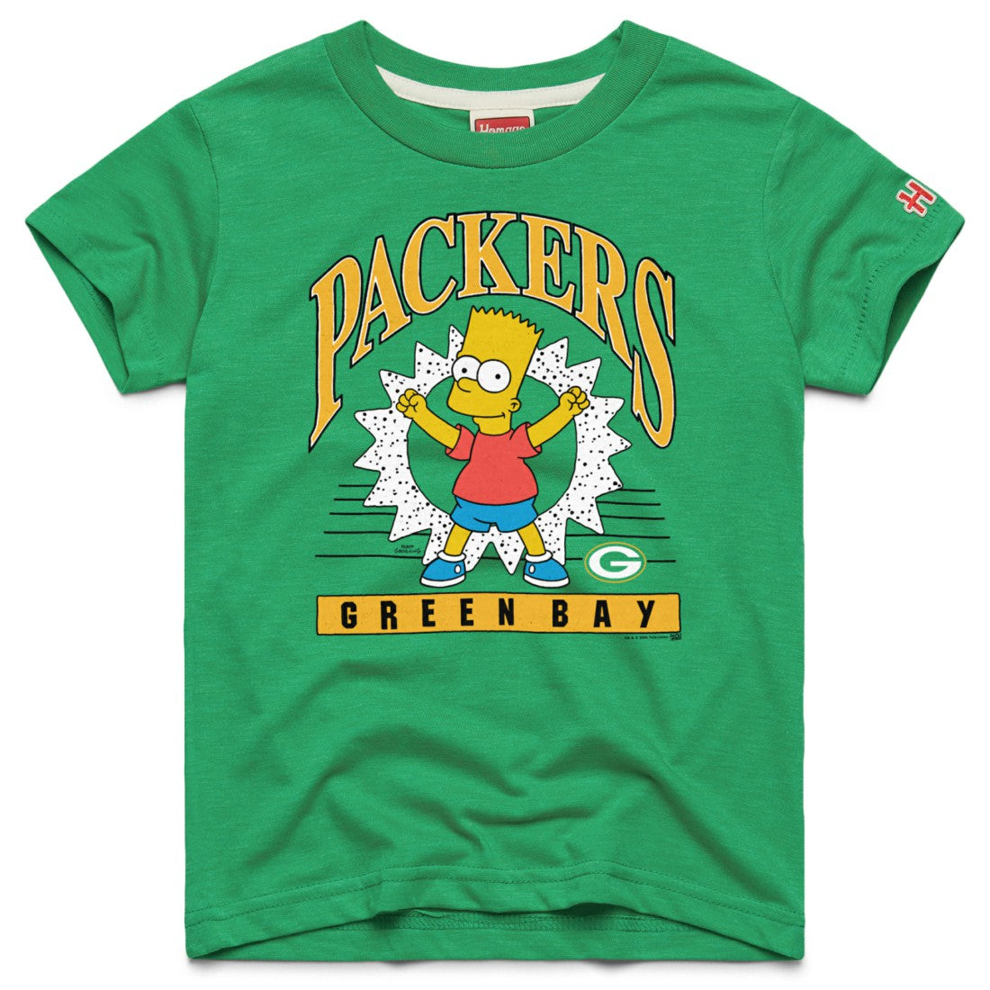 Green Bay Packers Homage x The Simpsons Youth Tri-Blend T-Shirt - Kelly Green T-shirts