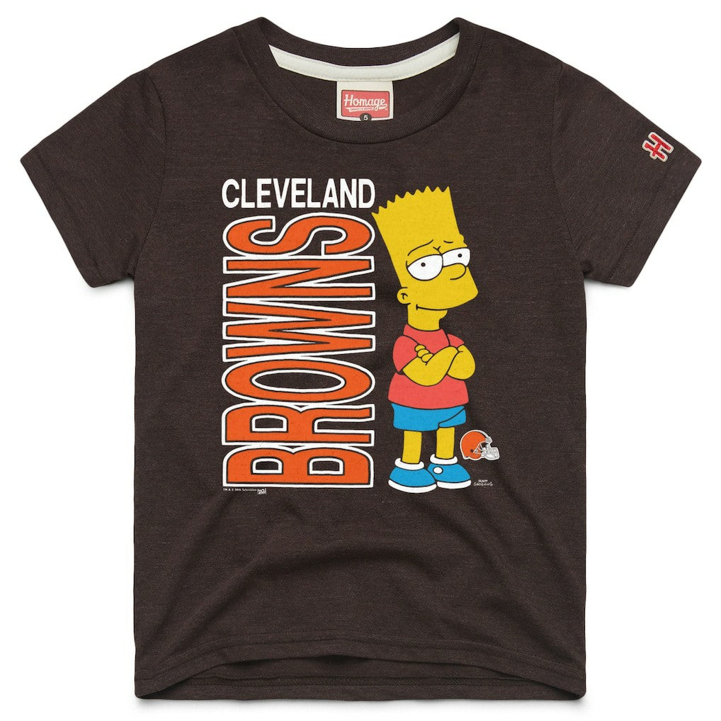 Cleveland Browns Homage x The Simpsons Youth Tri-Blend T-Shirt - Brown T-shirts