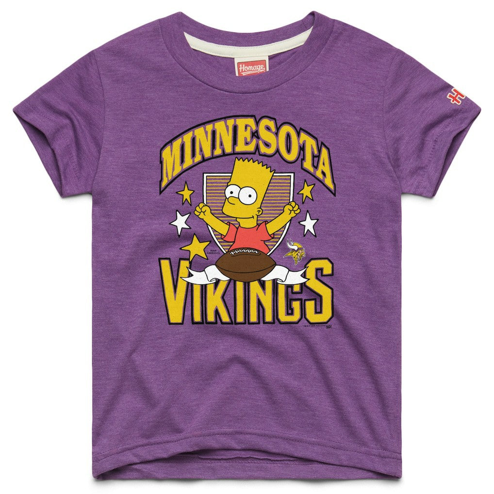Minnesota Vikings Homage x The Simpsons Youth Tri-Blend T-Shirt - Purple T-shirts