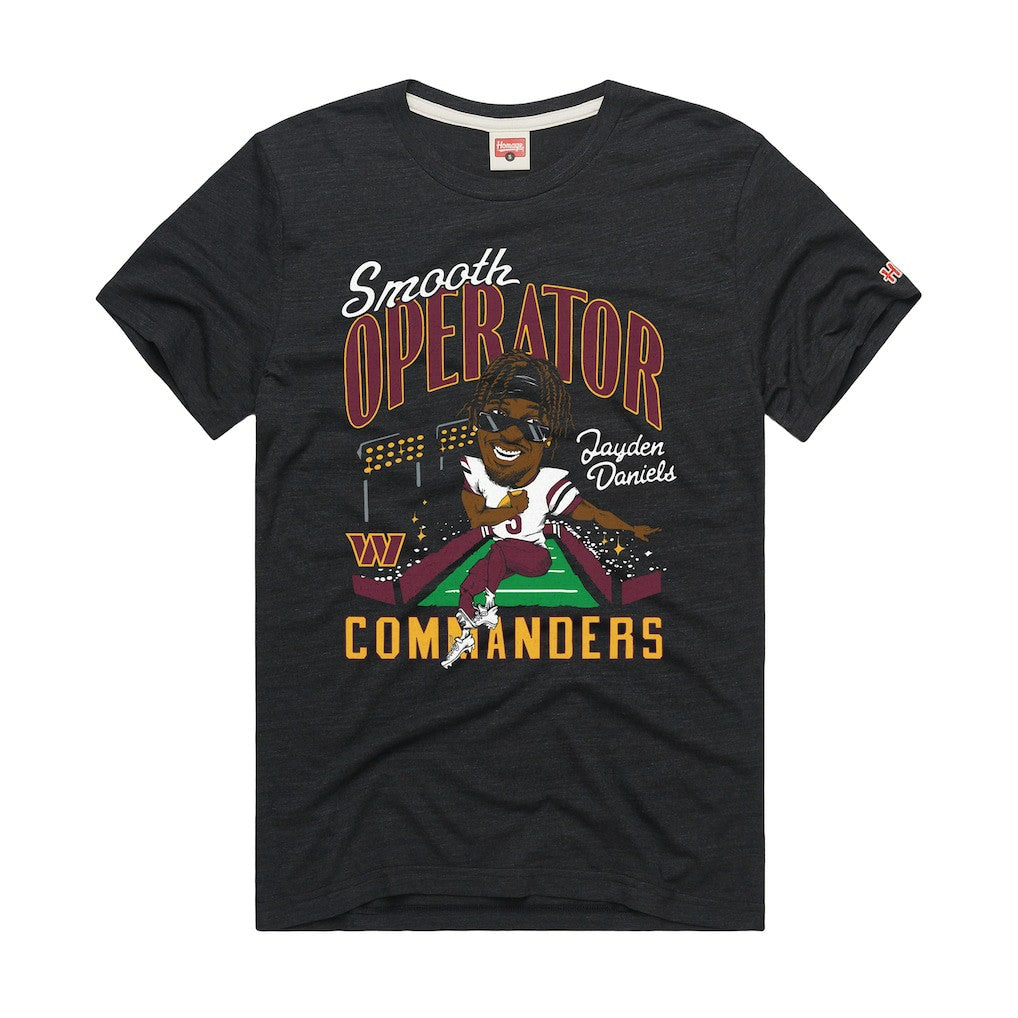 Jayden Daniels Washington Commanders Homage Unisex Caricature Player Graphic Tri-Blend T-Shirt - Charcoal T-shirts