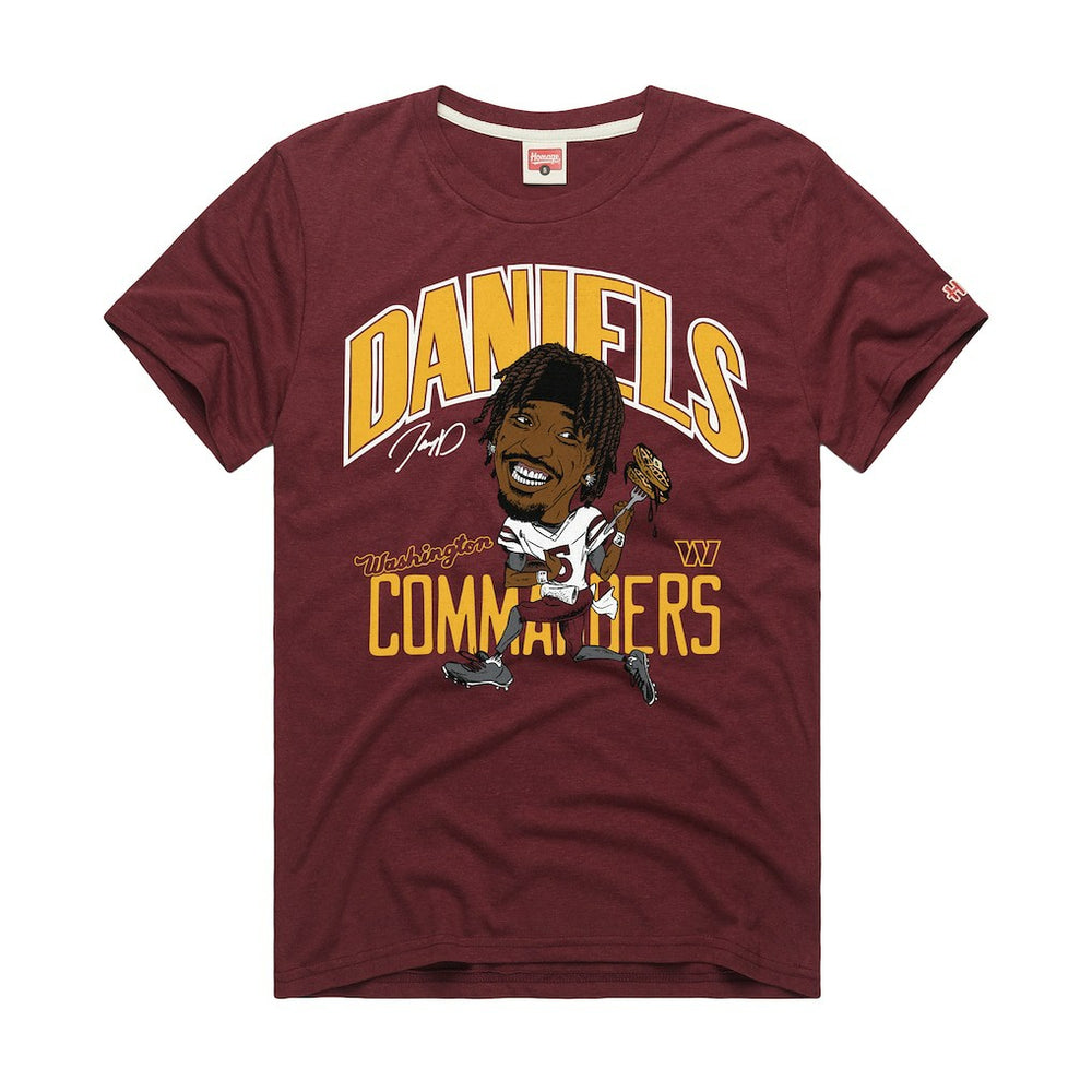 Jayden Daniels Washington Commanders Homage Unisex Caricature Player Graphic Tri-Blend T-Shirt - Burgundy T-shirts